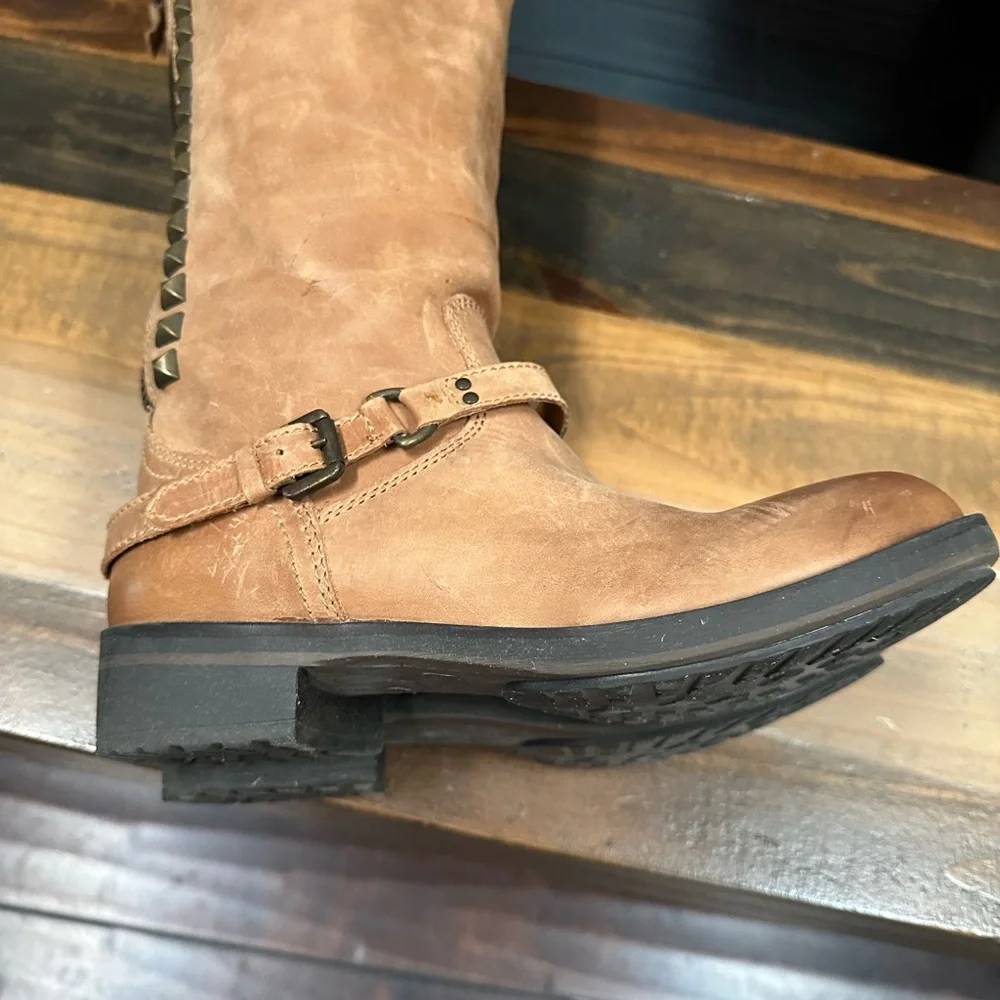 Steve Madden Brown Leather Heeled Boots - Picture 5 of 8